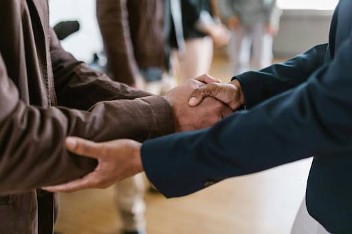 Two men shaking hands