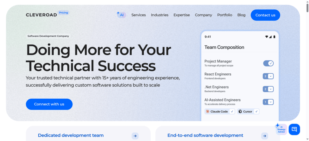 Cleveroad mobile app development services screenshot